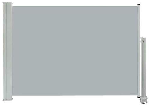 Store latéral extensible 80 x 300 cm Gris – 100 % polyester avec revêtement PU + acier revêtu par pulvérisation – Protection solaire parfaite pour balcon, terrasse et jardin – Durable et résistant aux