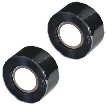 Kaiyzo Self Fusing Silicone Tape 2 Rolls 25mm x 3m Waterproof Repair Tape for Pipe Hose Leak Sealing Plumbing Emergency Rescue Bonding Electrical Insulation Black