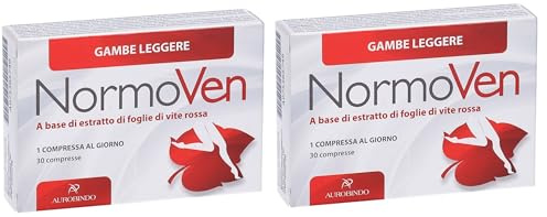 Normoven Riduce il Gonfiore e Pesantezza delle Gambe | Integratore a Base di Foglie di Vite Rossa | OFFERTA RISPARMIO 60 compresse