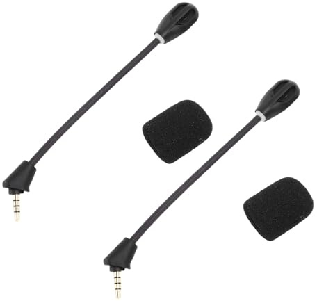 Eminchu Ersättningsmikrofon, Brusreducerande Bommikrofon, Skumskyddsmikrofon med 3,5 Mm Löstagbar Kabel, Perfekt för Cloud II Trådlöst Spelheadset
