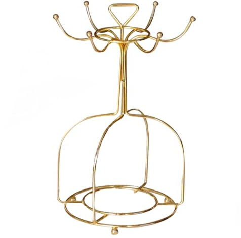 GRIRIW Supporto per Tazze in Ferro Dorato Elegante e Funzionale, Porta Mug da Cucina Struttura ad Albero, per Conservare e Asciugare le Tazzine Comodamente