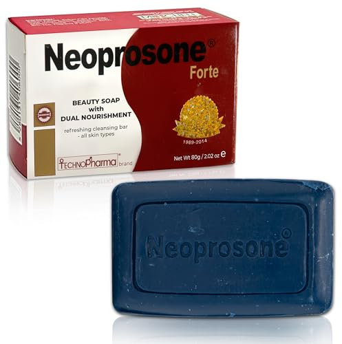 Néoprosone, savon éclaircissant pour la peau | 2,02 onces / 80 g | Savon exfoliant, estompe les taches sur le corps, les genoux, le visage, les aisselles | avec de la Glycérine