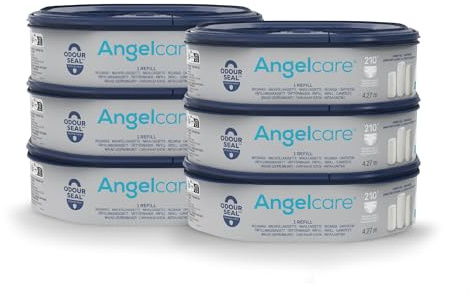 Angelcare Octagonal Refill, 6 Pack, for Classic XL Nappy Bin