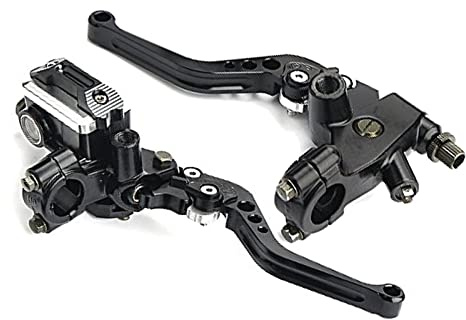 LisylineAuto Universal Motorcycle Brake Lever 7/8 22mm Handlebar Brake Master Cylinder Clutch Levers Set Compatible with Harley Honda Kawasaki Suzuki Yamaha Motorbike Brake Lever(Black)