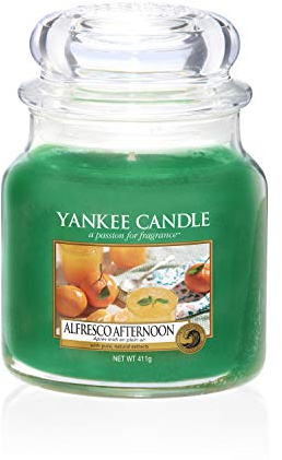 Yankee Candle Alfresco Afternoon - Candela in barattolo di vetro, misura media, colore: Verde