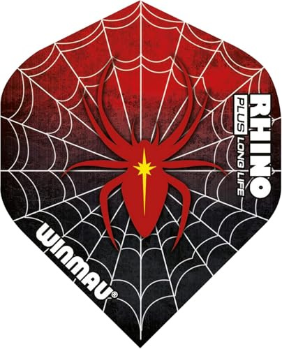 WINMAU Rhino 150 Plus Red Spider Dart Flights - 1 Sätze pro Packung (3 Flights insgesamt)