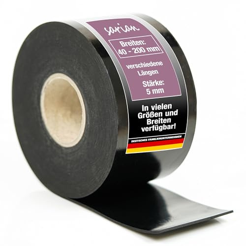 sarian Gummistreifen - Stärke 5 mm in verschiedenen Größen wählbar Gummi-Matte-Platte Vollgummi Schürfleiste Hartgummi