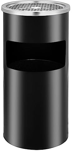 vidaXL Wandaschenbecher Wandmontage Aschenbecher Wandascher Ascher Aschenbecher Mülleimer Abfalleimer Müllbehälter Mülltrenner Stahl 26L Schwarz