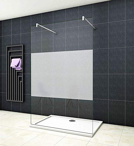 Aica Sanitär 137.7cm Freistehende Duschwand Duschtrennwand 10mm Sicherheitsglas 200cm Höhe Walk in Dusche
