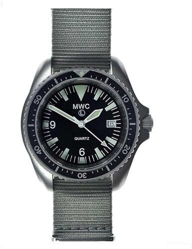 MWC 1999-2001 Schweizisk kvarts svart stål NATO tyg militär vintage herrklocka, armband