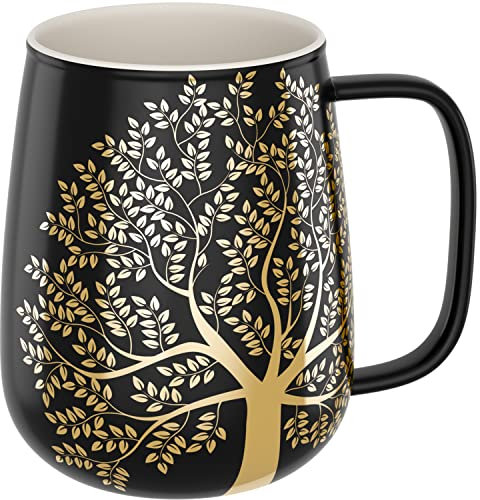 amapodo Tazza da caffè in porcellana - Tazza da caffè grande 600ml - Regali per uomini - Tazza Jumbo - Tazza da ufficio XXL Grigio scuro