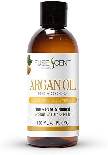 Fuse Scent Huile d’Argan 120ml de Maroc - Pressée à Froid pour le Corps, le Visage, les Cheveux et les Ongles – Huile Argan Cosmétiques Anti-âge Antioxydante