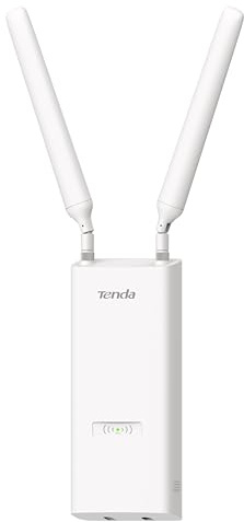 Tenda Outdoor Access Point AX3000 WiFi 6 Dualband, Gigabit PoE+ Port, WPA3 | Lokales & Cloud-Management, VLAN-Tagging, 160MHz, Nahtloses Roaming ohne Controller, Wand-/Mastmontage, inkl. Netzteil