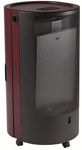 Marvin Stufa A Gas Gpl Portatile Vano Porta Bombola Potenza 4.2 Kw Riscaldante 5 Ruote con Accensione Piezo Elettrica Dispositivo di Sicurezza e Controllo Fiamma e Livello Ossigeno (Bordeaux)