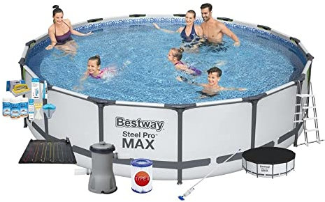Bestway Steel Pro MAX - Piscina redonda con accesorios (427 x 107 cm)