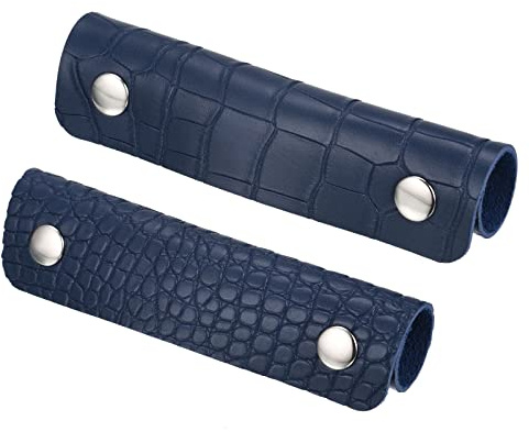 PATIKIL Equipaje Manija Envoltura, 2 Paquete Irregular Patrón PU Bolso Agarre Cubierta Protector Identificador con Cierre para Maleta Supermercado Compras Bolsa, Marino Azul
