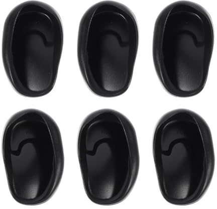 minkissy 6Pcs Waterproof Ear Masks for Shower and Hair Dye Protection Reusable Heat Resistant Ear Covers Small Size 3.03 * 2.17 * 0.79In Black Protection for Home and Salon Use