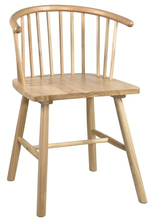 KAYELLES Chaise à barreaux en Bois Massif d'hévéa Teinte Claire, Style rétro Vintage bistrot Western Windsor MINO (Bois Naturel)