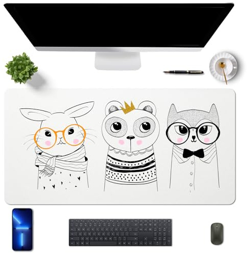 MAYCARI Schreibtischunterlage 80x40 cm aus PU Leder Wasserdicht Rutschfeste Schreibtischmatte Mauspad Große für Tastatur, Laptop Schreibblock Schneidbare