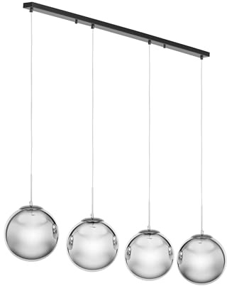 Uniprodo UNI_LD_15 pendellampa 4 lampor E27 40 W rökglas hängande lampa pendellampa taklampa