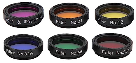 Ensemble de Filtres Lunaires Jaune, Orange et Rouge pour Améliorer L'observation Lunaire avec des Caractéristiques Rouges et Bleues, en Verre Optique et en Matière Plastique,