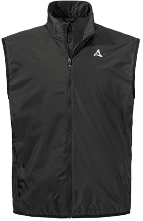 Schöffel Herren Vest Style Cannobio MNS, ultraleichte, Winddichte Fahrradweste, Outdoor Weste mit radspezifischer Passform, wasserabweisend und atmungsaktiv, Black, 52