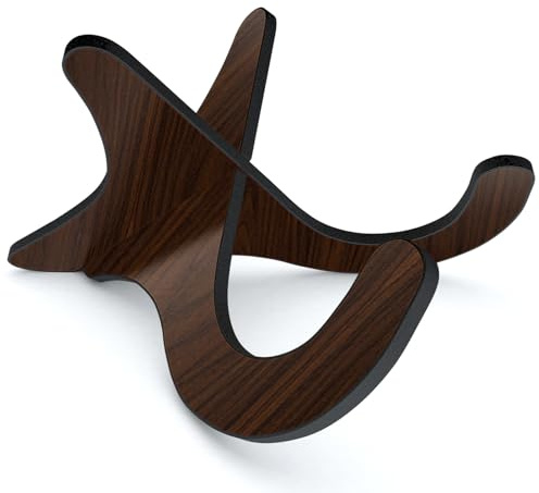 ASZUNE Wooden Ukulele Stand Violin Mandolin Folding Portable Stand (Black walnut, 1-Pairs)