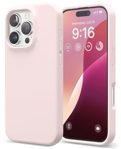 Verco Handyhülle für iPhone 16 Pro Hülle, Case Silikon Gel [weiches Innenfutter] Schutzhülle für iPhone 16 Pro Case stoßfest, Rosa