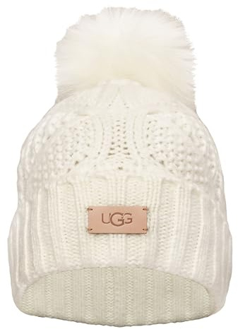 UGG Damen Cable Beanie mit Bommel, Nimbus, Einheitsgröße