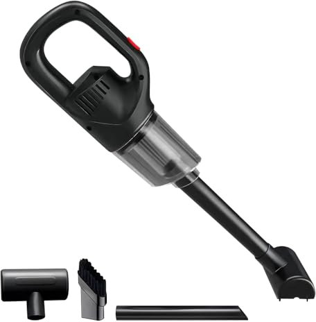 Handheld Car Vacuum Cleaner, 7000pa Rechargeable Portable Lightweight Mini Vacuum Cleaner, USB Rechargeable, for Home Office Desk Car Cleaning, with 2 Suction Heads, 1 Brush Head (black)
