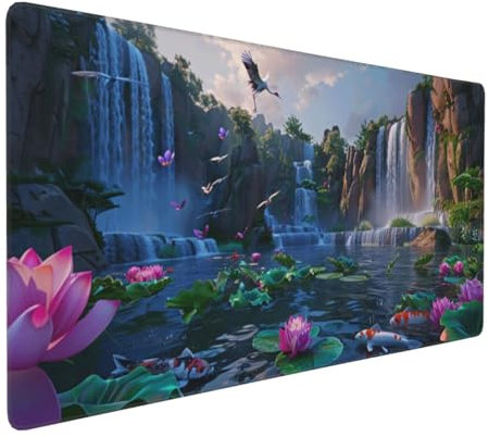 Gaming Mauspad XXL Fallen Mousepad 800x400x4mm Landschaft Verlängertes Mauspad Schreibtischauflage,Genähte Kanten Mauspad,Verbessert Präzision Geschwindigkeit Wasserdicht Geeignet für Büro und Spiele
