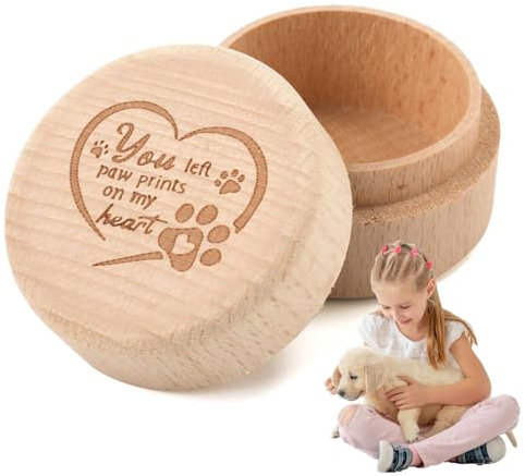 Boîte commémorative en bois pour poils d'animaux, boîte commémorative pour chien en cas de perte, conteneur de cendres pour chiens et poils de chat | Boîte de rangement de cendres de chien de chat, bo