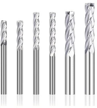 WZFC 4 Flute Carbide Milling Cutter Spiral Flat Milling Bit CNC Router Bit,3.175x2.5x8x40mm