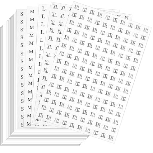 4500 Stück Kleidungsgrößen Aufkleber Etiketten, Selbstklebend Klebeetiketten Aufkleber für Kleidung Größe, Rund Größenetiketten Größenaufkleber Clothes Size Label Sticker (S M L XL XXL)