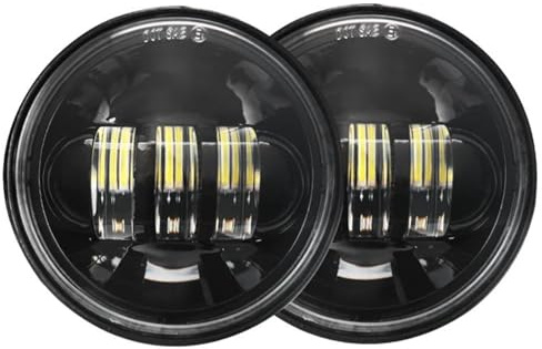 Faro Moto 2 Pezzi 4.5 Pollici LED Fendinebbia Moto Per Road King Per Electra Per Glide Per Ultra Classic LED Fendinebbia Proiettore Faro Ausiliario Faretti Moto Led(Nero)