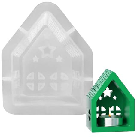 Molde De Silicona 3d Con Forma De Casa Estrella Fundición De Yeso Para Casa Navidad Silicona Para Moldes Velas Mini Creatividad Para Hechas A Mano, Jabones, Artesanías