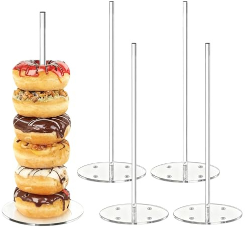 Soporte para Donuts - Torre De Exhibición De Bagels Transparente Y Decorativa 5 Piezas,Soporte para Tarta De Fiesta De Cumpleaños | para Bodas Cumpleaños Regalos Navidad Año Nuevo