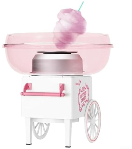 Party Ready - Máquina de algodón para dulces con acero inoxidable y plástico con configuración rápida