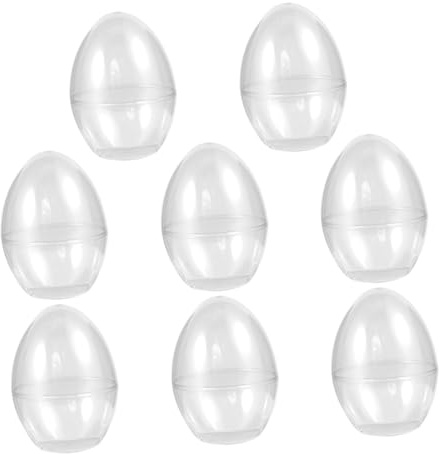 SEWOART 8pcs Plastic Easter Egg Boxes 90x90x120mm Fillable Candy Storage Containers for Easter Party Decorations and DIY Craft Supplies