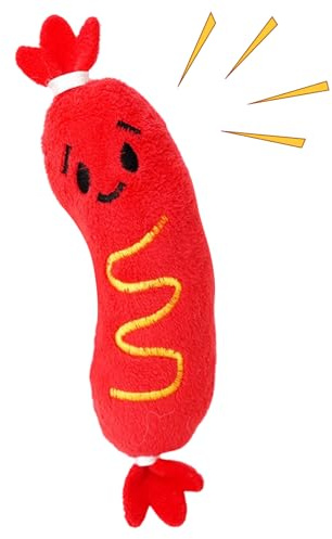 Dog Squeak Toy - Classic hotTdogG Dog Toy, Pet Grinding Teeth ToyY for Pet, Hot DogS Shape Plush Puppy Training Supplies for PetS Parents Trainers Apartment Bedroom Living Room, Study Indoor Play