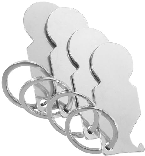 CALLARON Llavero Porta Monedas de Aleación de Zinc Color Plata 4 Piezas, Decoración para Llaves y Ficha Desmontable para Carrito de Compras