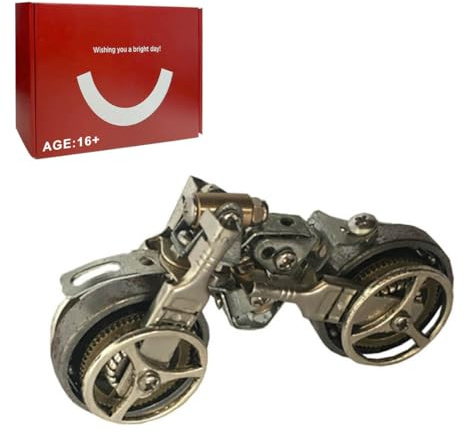 3D Metall Motorrad Modellbausatz, DIY Steampunk Motorrad 300+ Teile, Edelstahl Puzzle Modell, Mini Schreibtisch Deko, Ohne Kleber Sammlerstück
