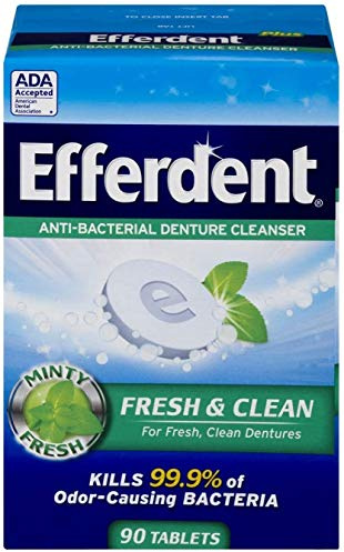 Efferdent Plus Anti-Bacterial Denture Cleanser, Minty Fresh, 78 Count