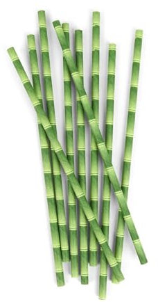 Kikkerland KKCU75 - Cannucce in Carta, Motivo bambù, 144 Pezzi
