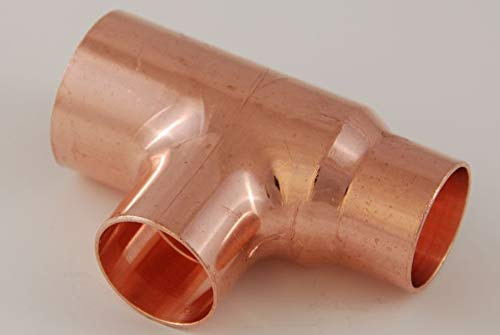 2x Kupferfitting Reduzier-T-Stück 35-28-28 mm 5130 Lötfitting copper fitting CU