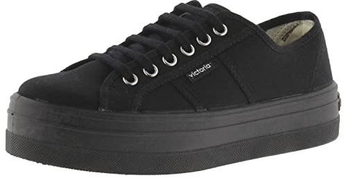 victoria Sneaker Barcelona 109201 | Tela Nero Monocromo & Plateau per Bambina