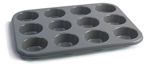 Jamie Oliver Muffin Backblech JB1060 Antihaftbackblech für 12 große Muffins, aus Karbonstahl in harbourblue. Maße: 35 x 27 x 2,9 cm