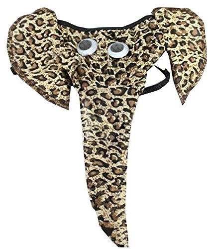 Creamlin Sexy Männer Elefanten Unterwäsche Pouch Slips Strings Lustige G-String Lover Geschenk (Leopard)