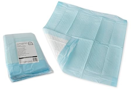 Medi-Inn Krankenunterlagen 4 x 25 = 100 Stück, 60 x 60 cm, 5-lagig, Inkontinenz Bett Unterlage Einweg, für Erwachsene Kinder Baby