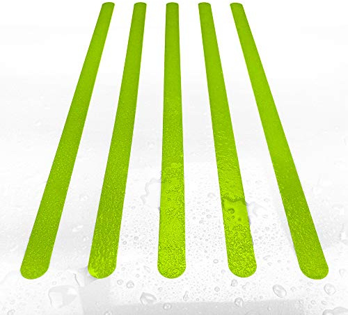 AnTina TAPES® Antirutschstreifen Dusche Aufkleber (3x64cm, 8X grün) | pflegeleicht, selbstklebend, für Dusche & Badewanne, spurlos entfernbar, inkl. Reinigungstuch, geprüfter Rutschschutz
